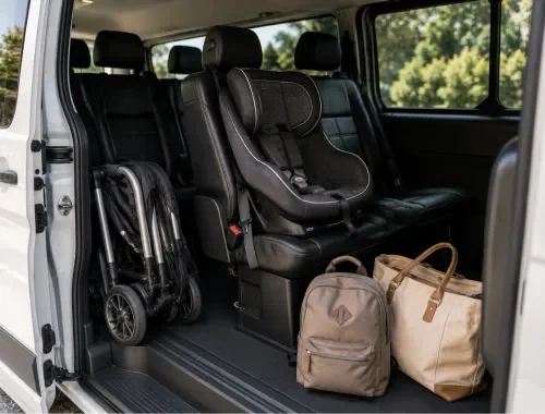 Hobart family travel tips for booking maxi taxis with luggage, prams, baby seats, and airport transfers.